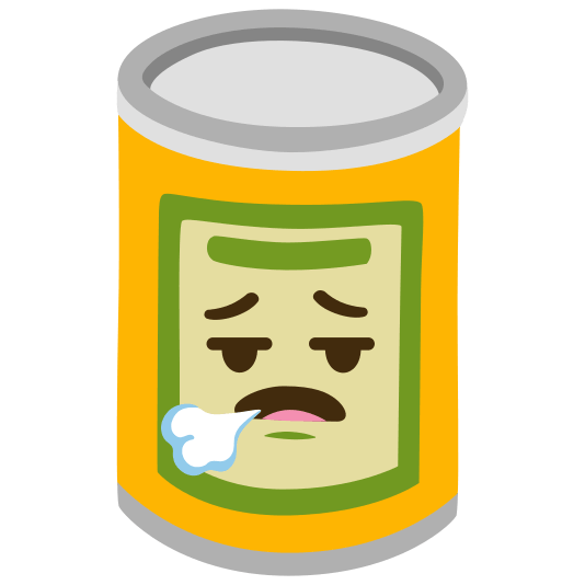 canned food face exhaling