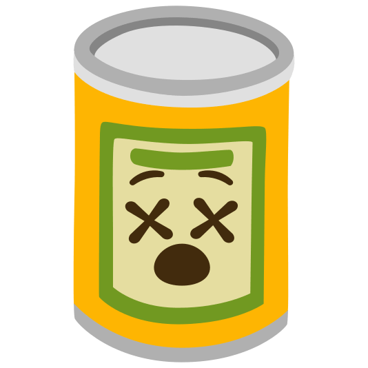 canned food dizzy face