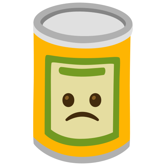 canned food slightly frowning face
