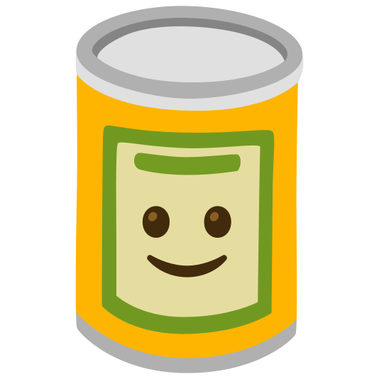 canned food slightly smiling face