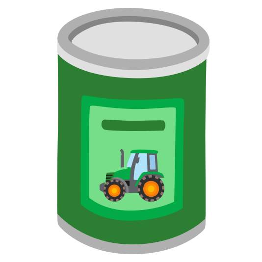 canned food tractor