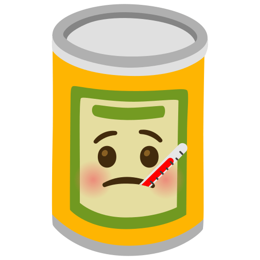 canned food face with thermometer