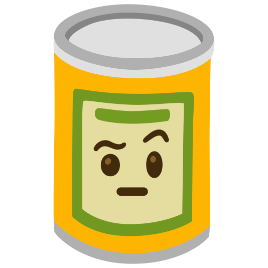 canned food face with raised eyebrow