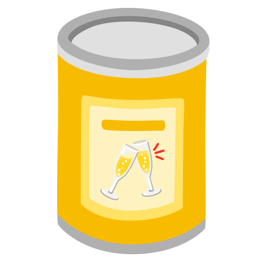 canned food clinking glasses
