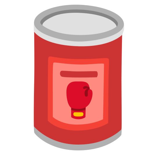 canned food boxing glove