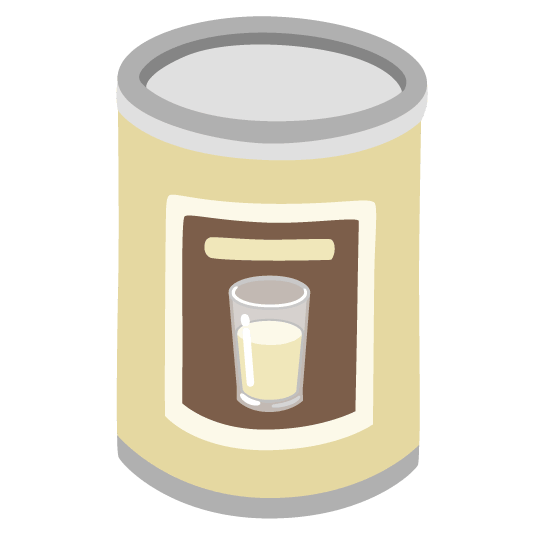 canned food glass of milk