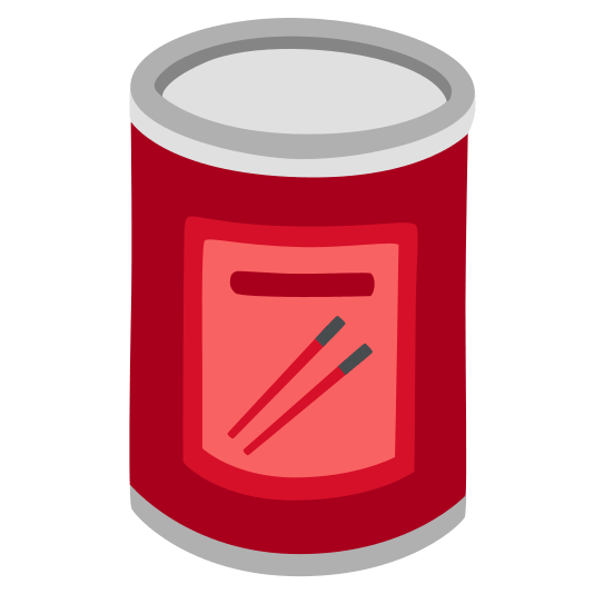 canned food chopsticks