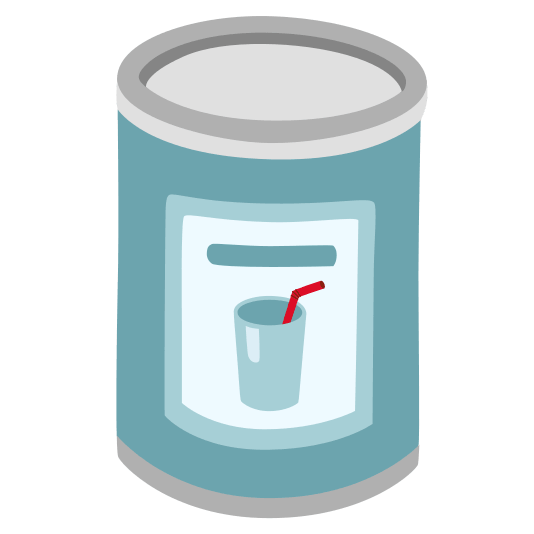 canned food cup with straw
