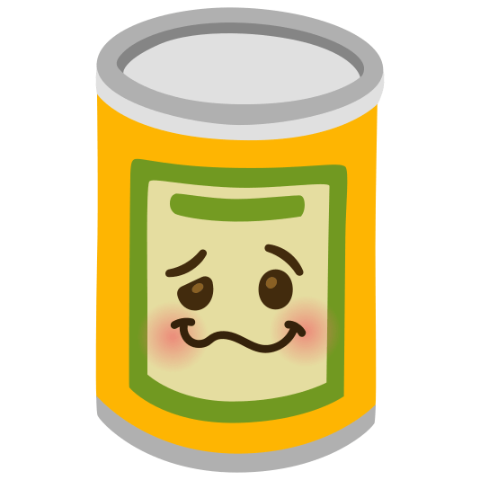 canned food woozy face