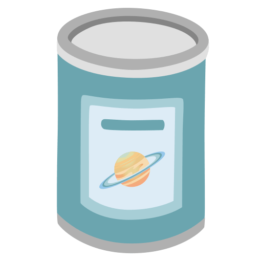 canned food ringed planet