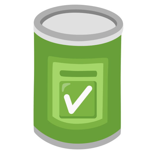 canned food white check mark