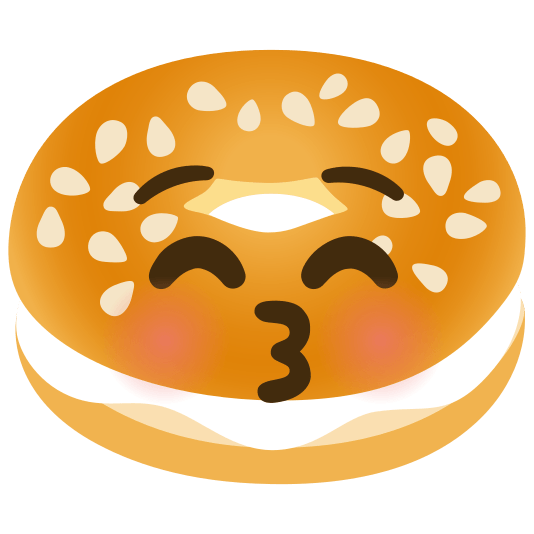 bagel kissing closed eyes