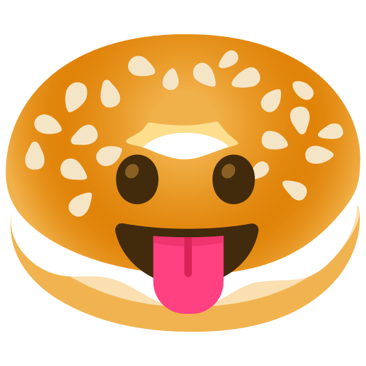 bagel stuck out tongue