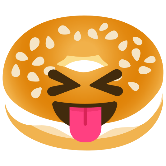 bagel stuck out tongue closed eyes