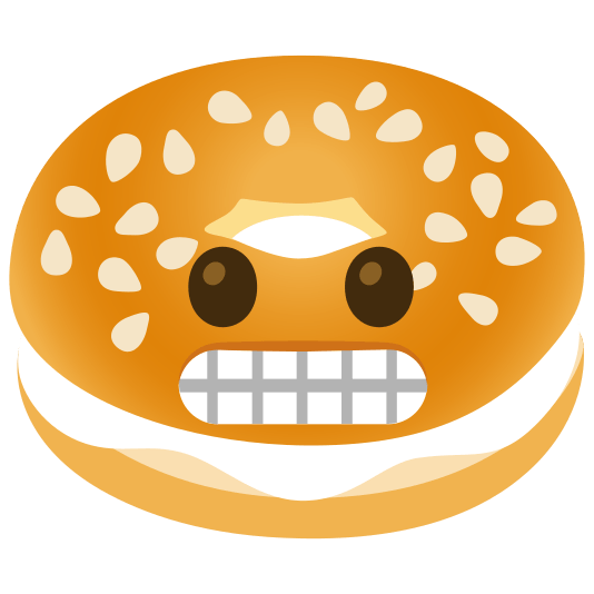 bagel grimacing