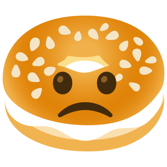 bagel slightly frowning face