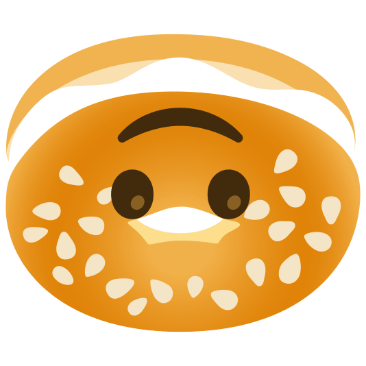 bagel upside down face