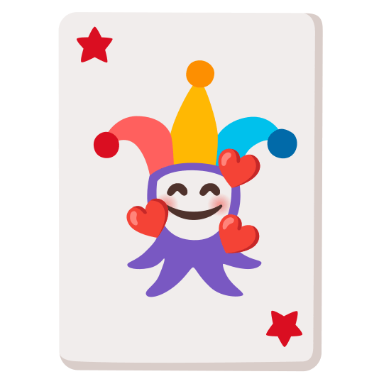 smiling face with 3 hearts black joker