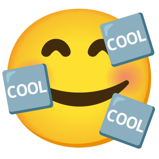 smiling face with 3 hearts cool