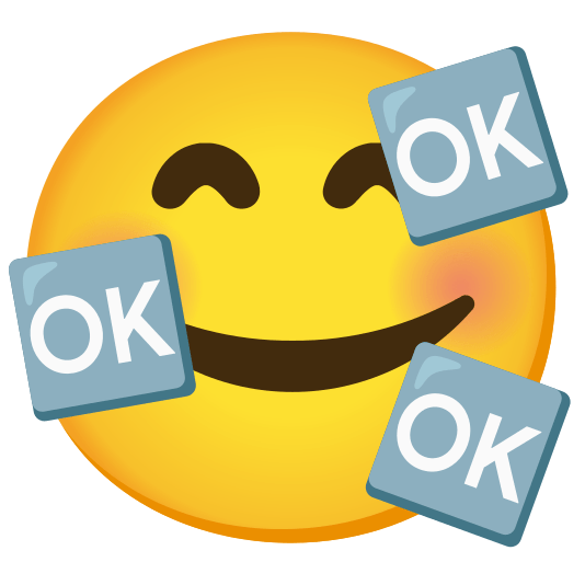 smiling face with 3 hearts ok