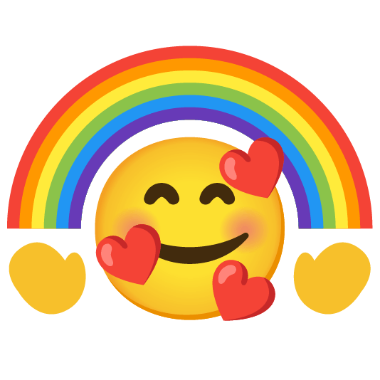 smiling face with 3 hearts rainbow