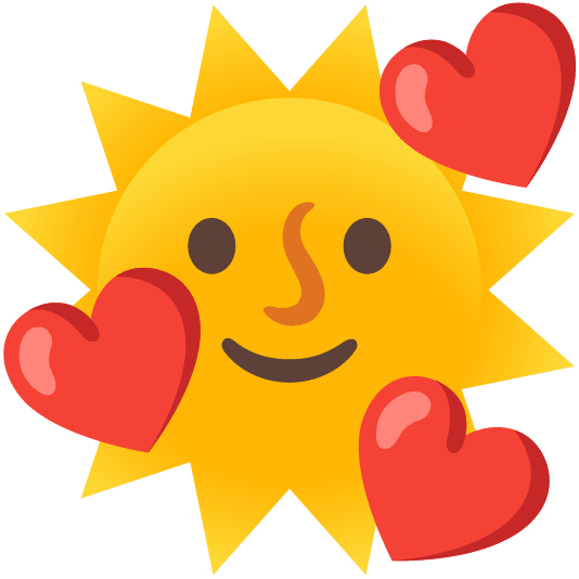 smiling face with 3 hearts sun with face