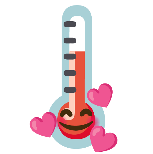 smiling face with 3 hearts thermometer