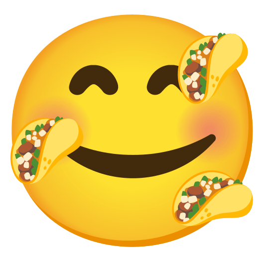 smiling face with 3 hearts taco