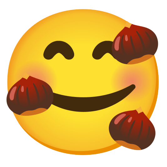 smiling face with 3 hearts chestnut