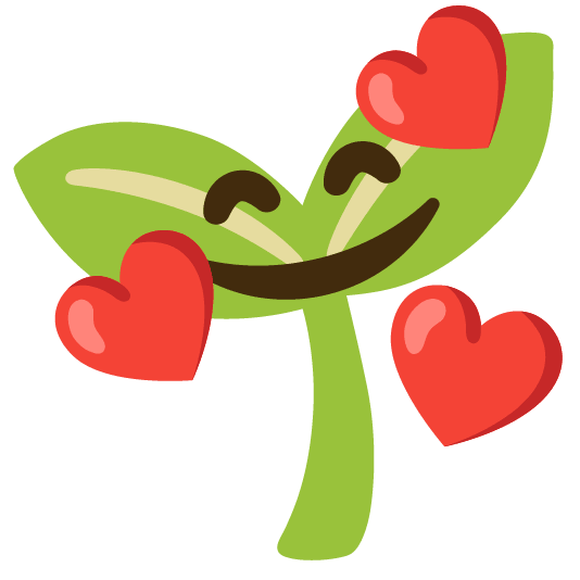 smiling face with 3 hearts seedling