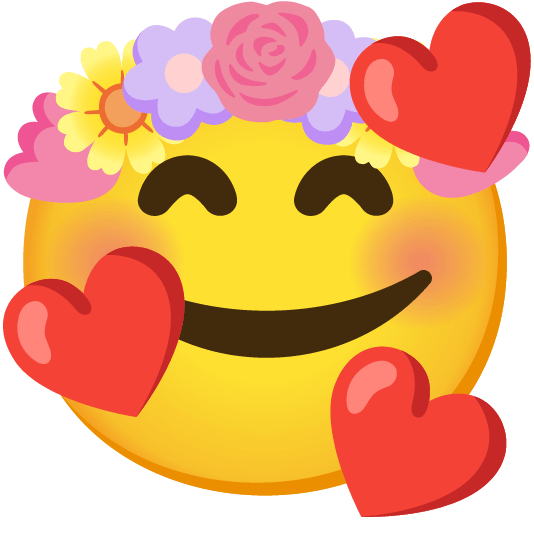 smiling face with 3 hearts tulip