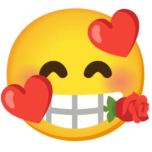 smiling face with 3 hearts rose