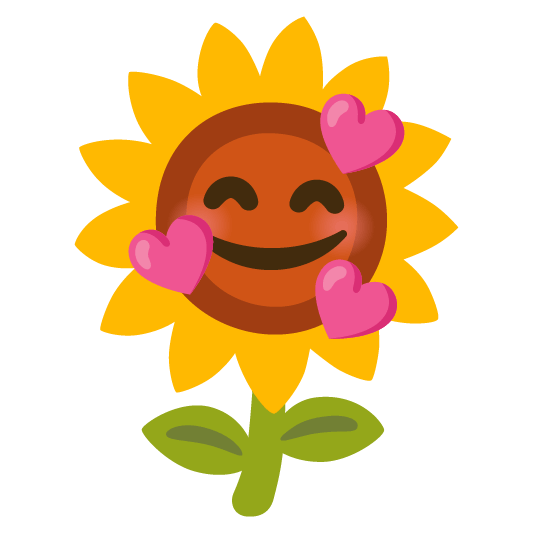 smiling face with 3 hearts sunflower