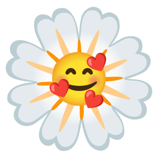 smiling face with 3 hearts blossom