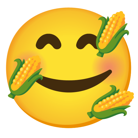 smiling face with 3 hearts corn
