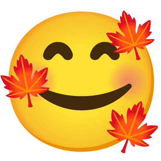 smiling face with 3 hearts maple leaf