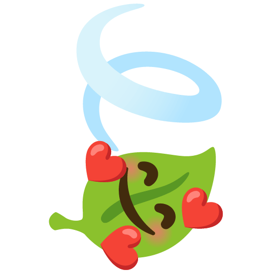 smiling face with 3 hearts leaves