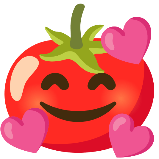 smiling face with 3 hearts tomato