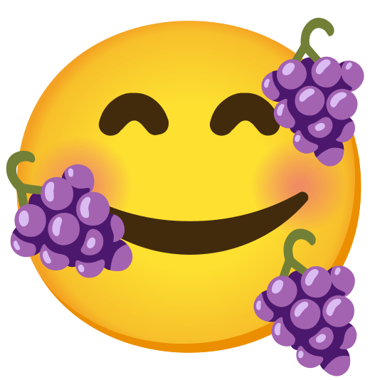 smiling face with 3 hearts grapes