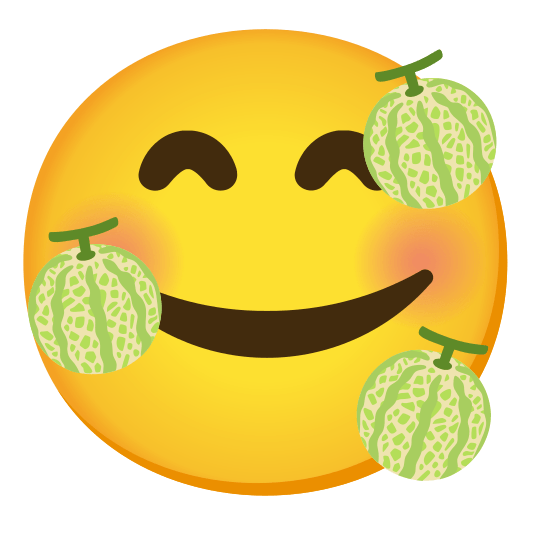 smiling face with 3 hearts melon