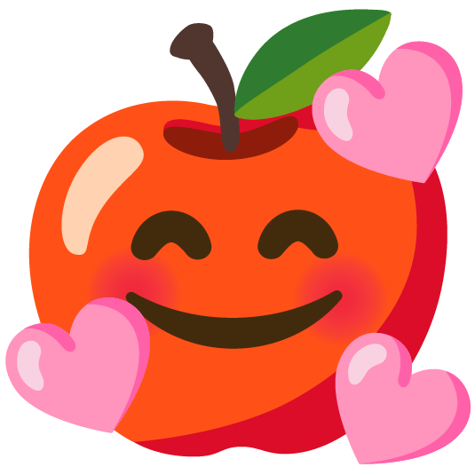 smiling face with 3 hearts apple