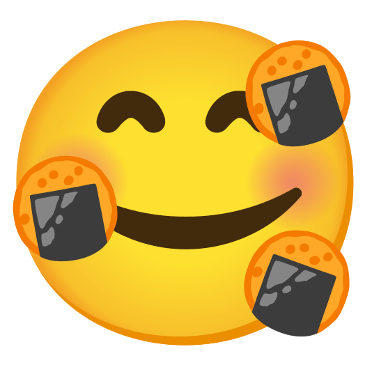 smiling face with 3 hearts rice cracker