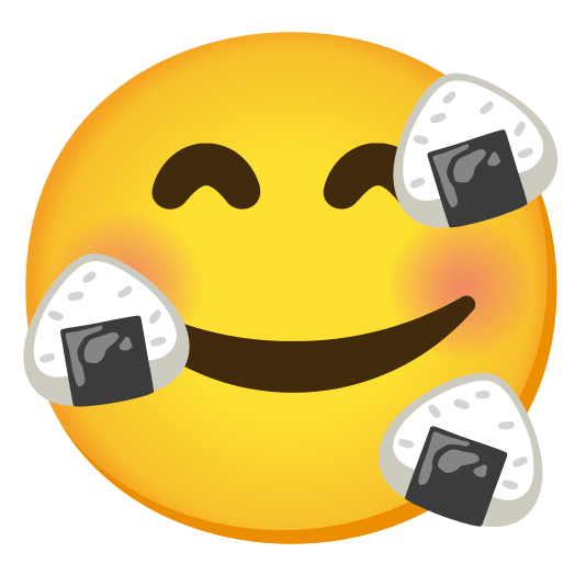 smiling face with 3 hearts rice ball