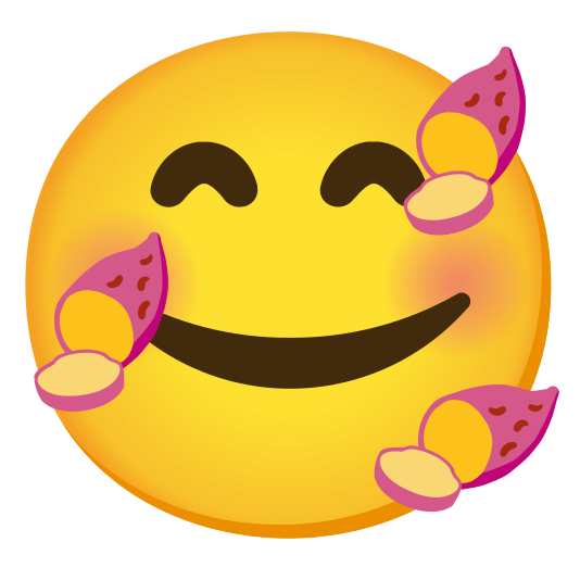 smiling face with 3 hearts sweet potato