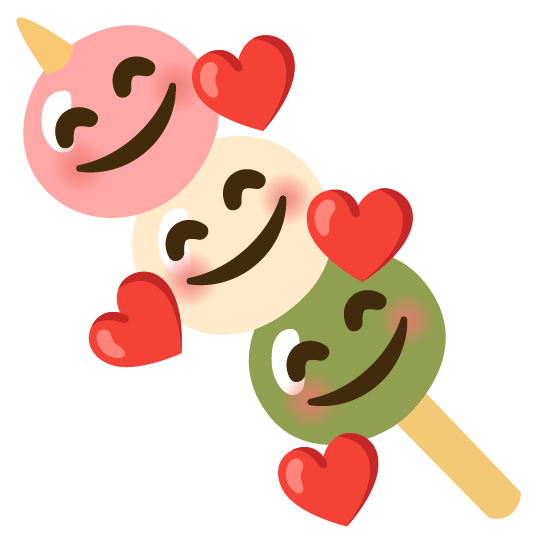 smiling face with 3 hearts dango