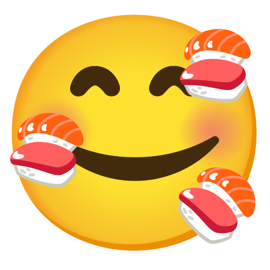 smiling face with 3 hearts sushi