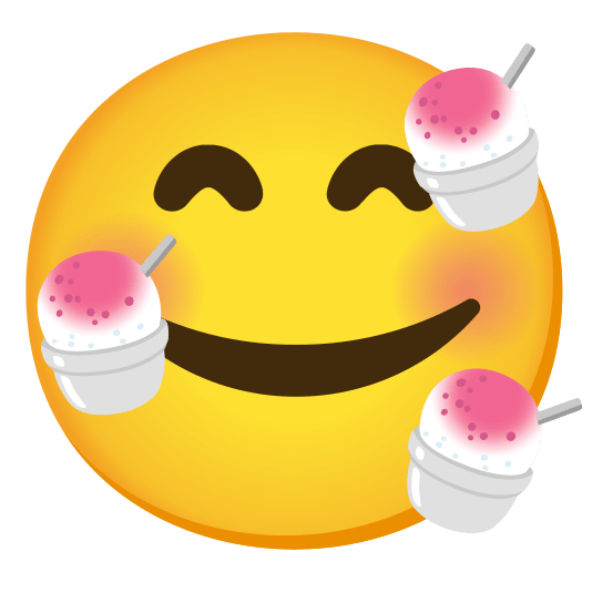 smiling face with 3 hearts shaved ice