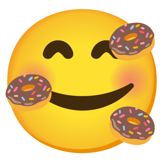 smiling face with 3 hearts doughnut