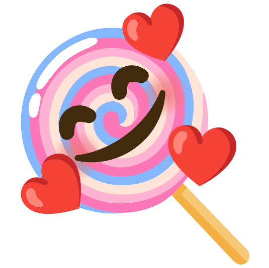 smiling face with 3 hearts lollipop