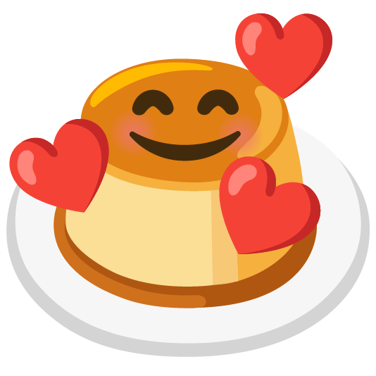 smiling face with 3 hearts custard